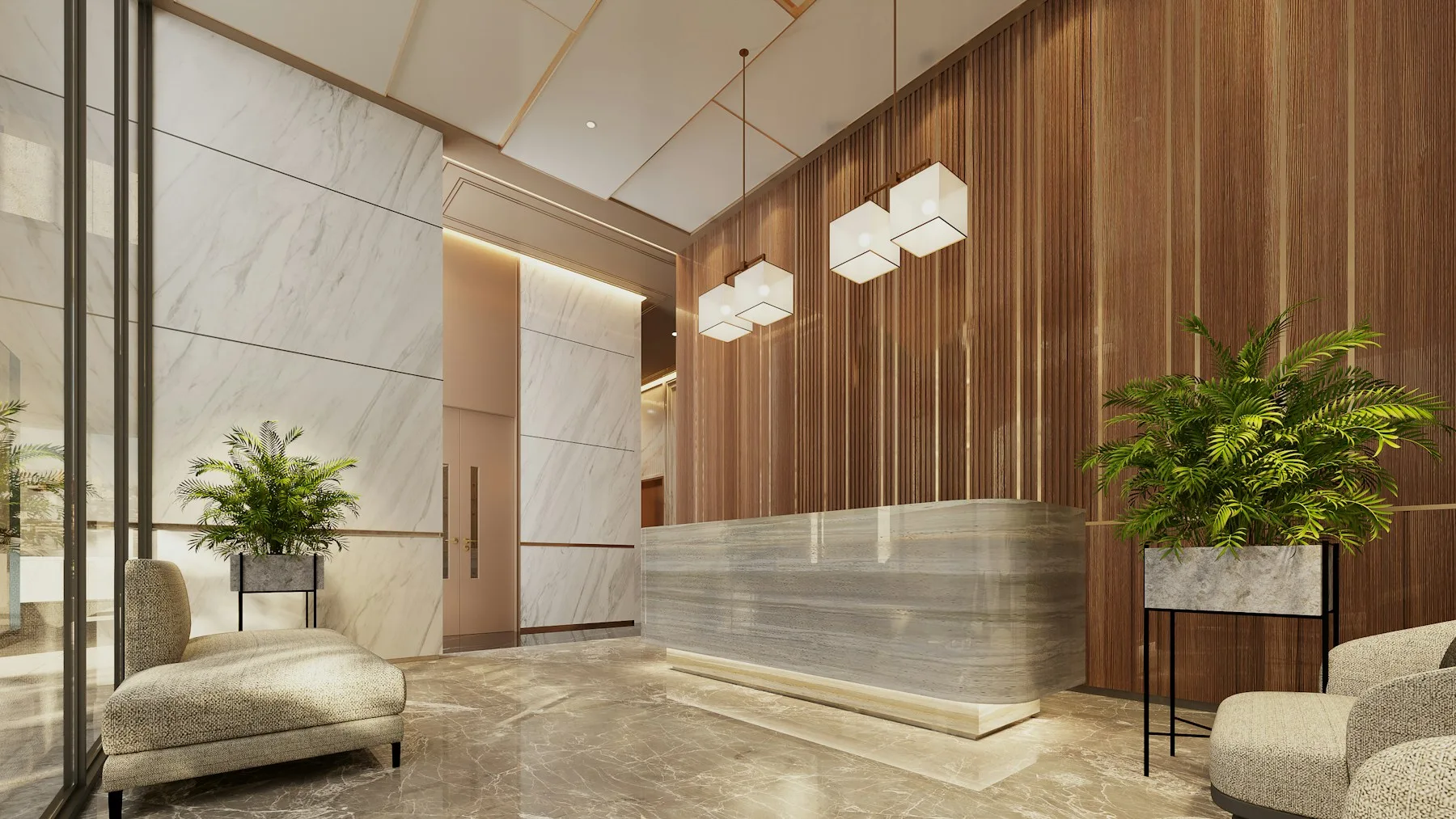 Commercial remodeling office lobby in Fort Myers FL