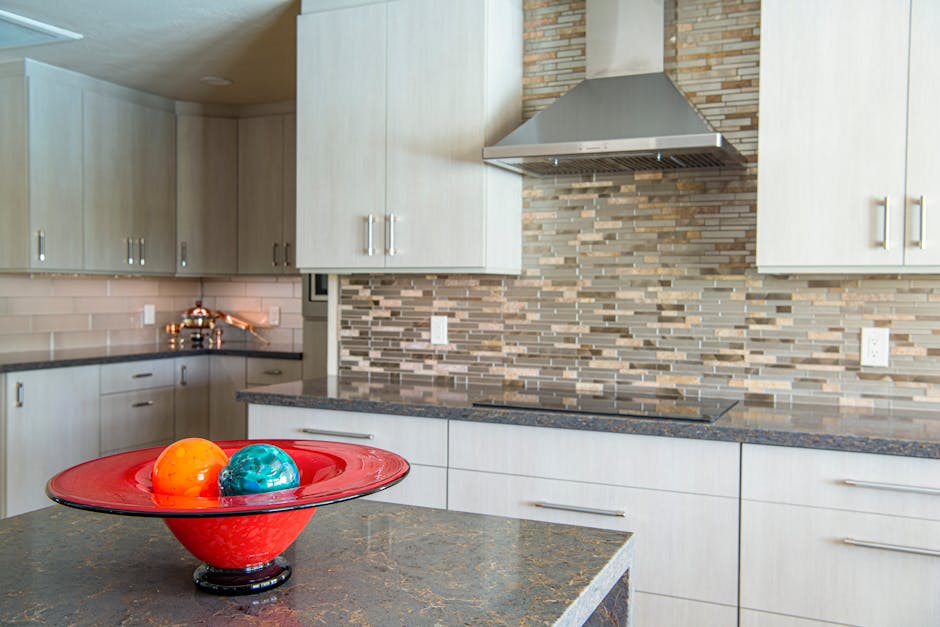 Butler pantry nook with semi-custom cabinetry and quartz countertop installed in a Southwest Florida home kitchen