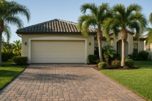 Paver driveway in front of a Southwest Florida home