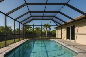 Screened pool enclosure over a Southwest Florida pool