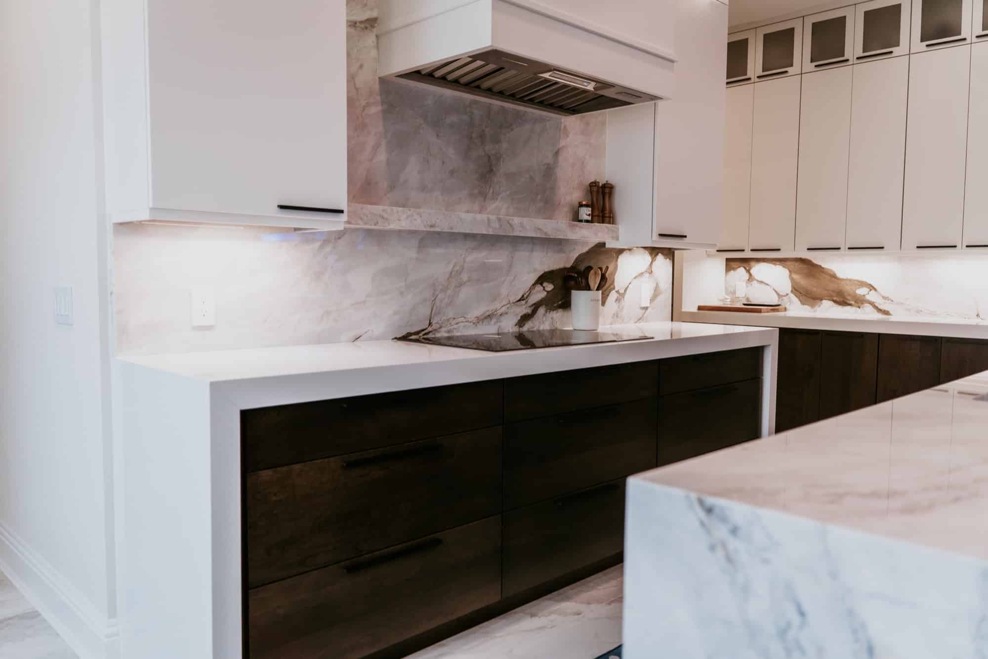 Kitchen: range hood wall. Alliance Construction remodel, Southwest Florida
