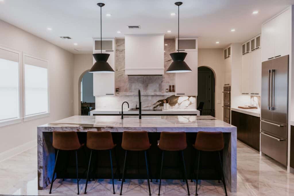 Finished Cape Coral kitchen with ceiling-height cabinets