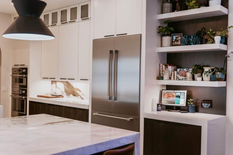 Floating Kitchen Shelves vs. Upper Cabinets