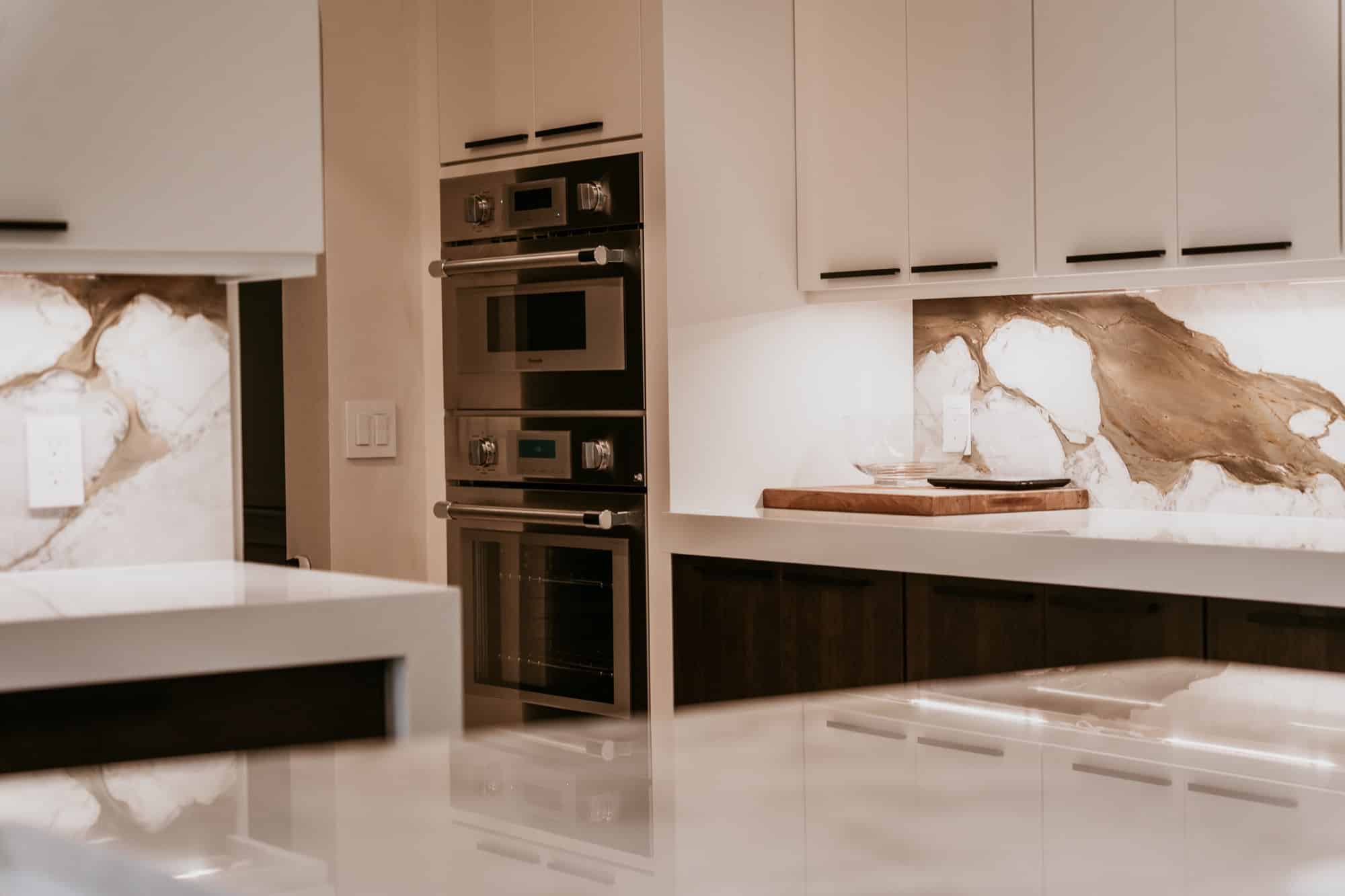 Kitchen: wall oven tower. Alliance Construction remodel, Southwest Florida