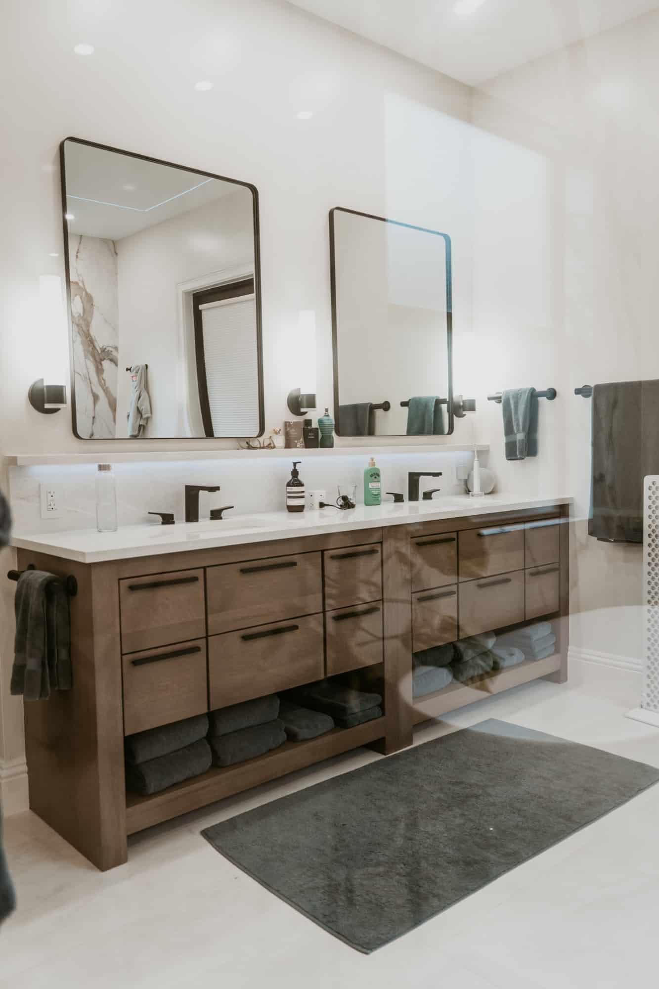 Primary bath: vanity & tub. Alliance Construction remodel, Southwest Florida