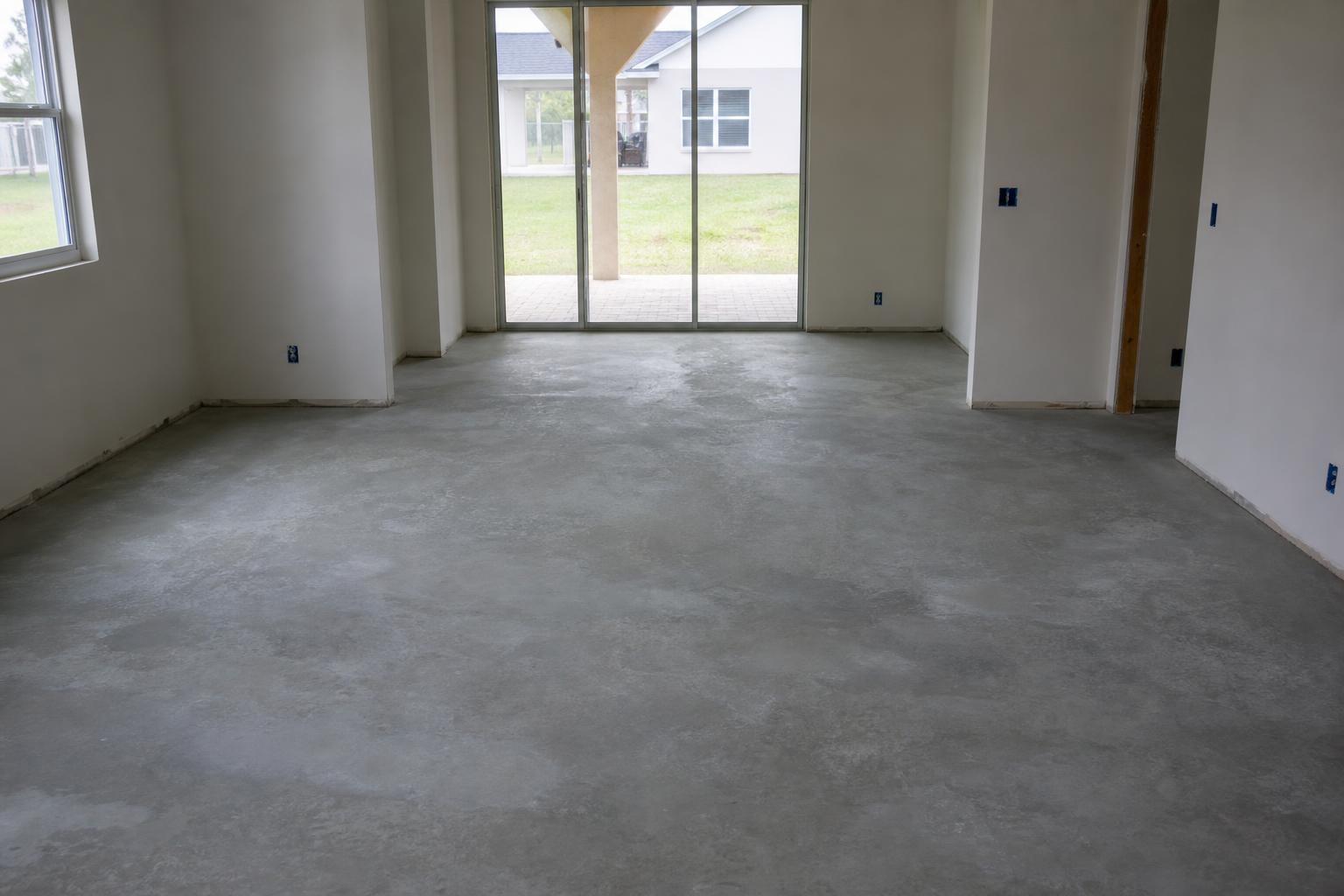 Prepared concrete slab before new flooring installation