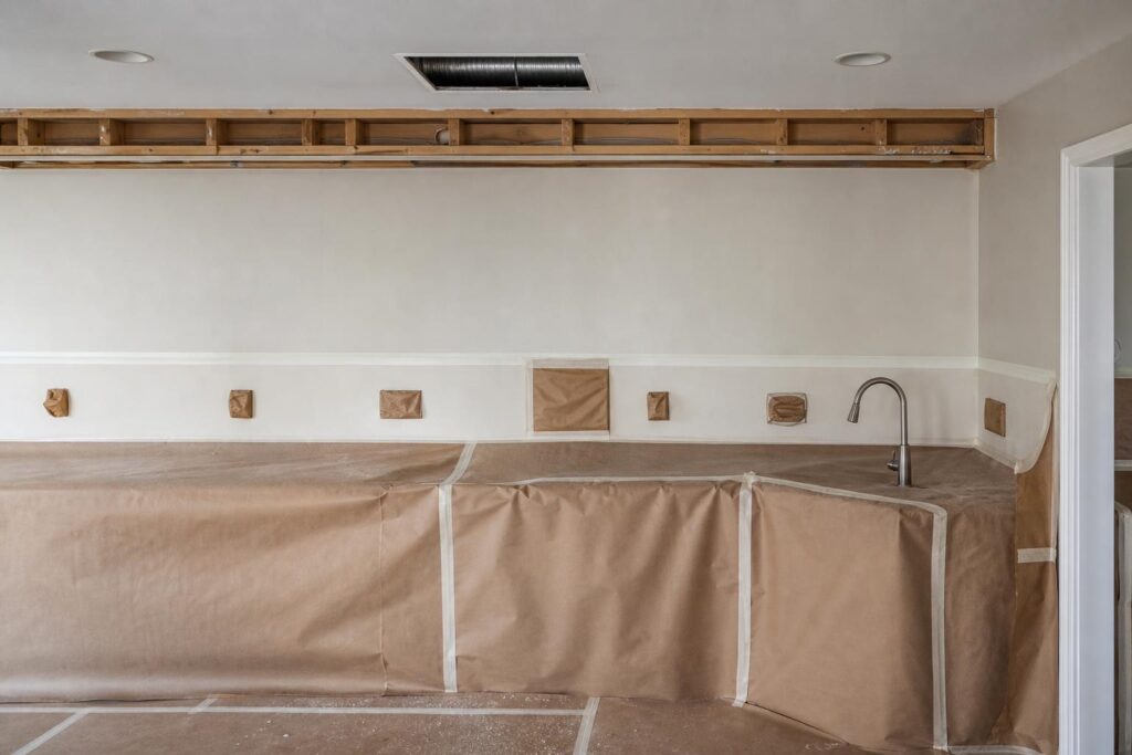 Protected Cape Coral kitchen during soffit removal