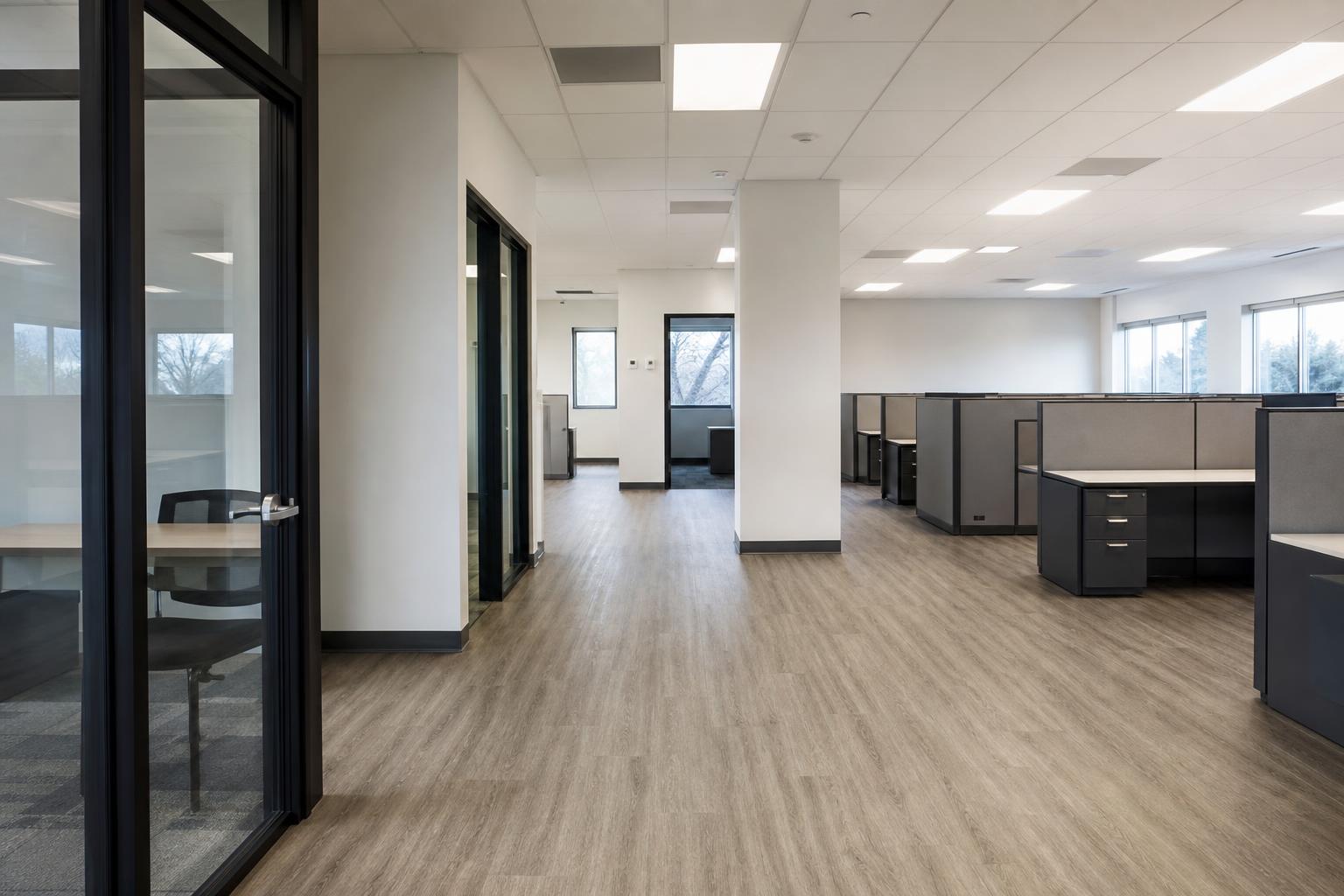Completed remodeled office interior in Fort Myers