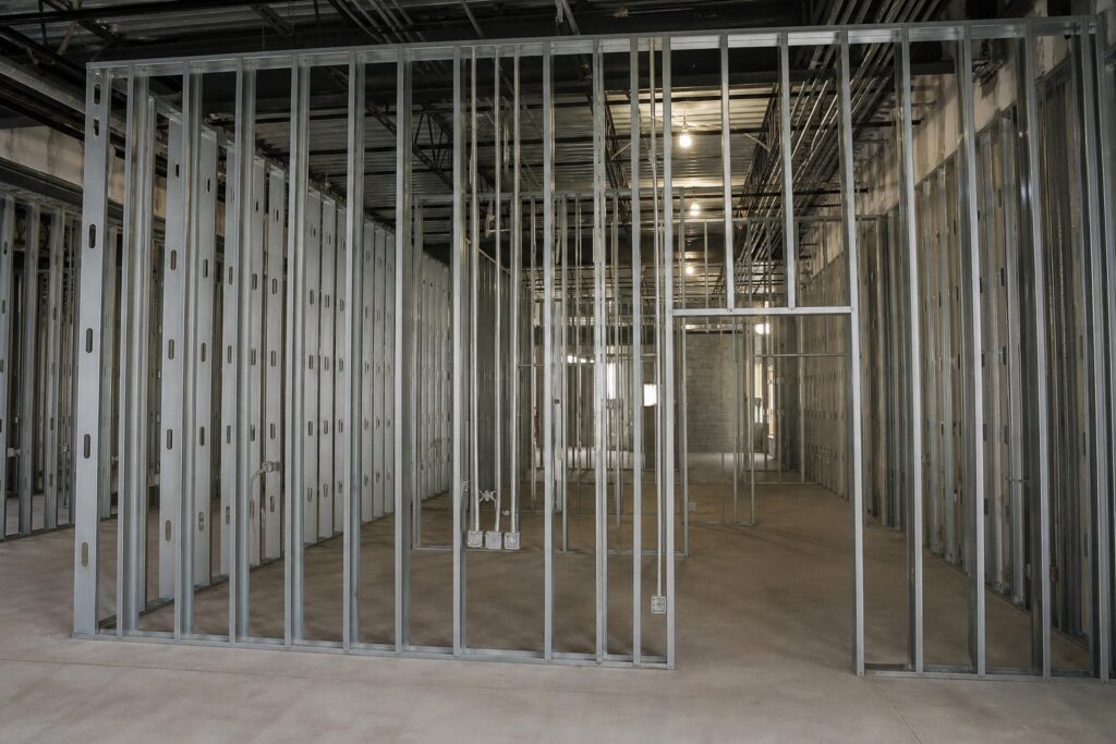 Commercial tenant buildout framing in Fort Myers
